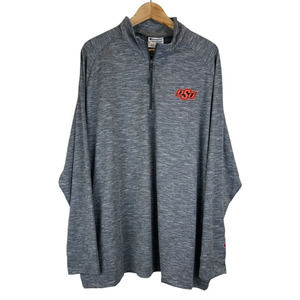 Oklahoma State University Cowboys Champion 1/4 Zip XXL Heather Gray Pullover NWT